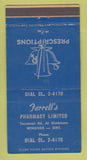 Matchbook Cover - Farell's Drug Store Windsor ON 30 Strike