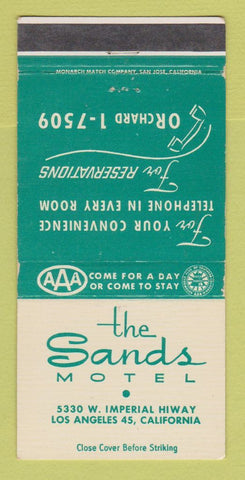 Matchbook Cover - Sands Motel Los Angeles CA 30 Strike