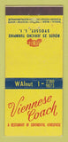 Matchbook Cover - Viennese Coach Restaurant Syosset LI NY 21 Strike Feature