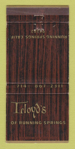 Matchbook Cover - Lloyd's Running Springs CA Restaurant 30 Strike