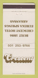 Matchbook Cover - Crescent Restaurant Eureka Springs AR 30 Strike