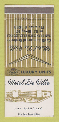 Matchbook Cover - Motel De Ville San Francisco CA 30 Strike