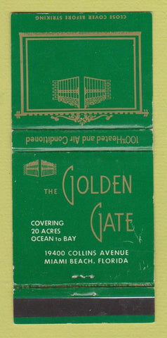 Matchbook Cover - Golden Gate Hotel Miami Beach FL WEAR 30 Strike