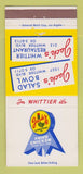 Matchbook Cover - Jack's Fried Chicken Whittier CA 30 Strike