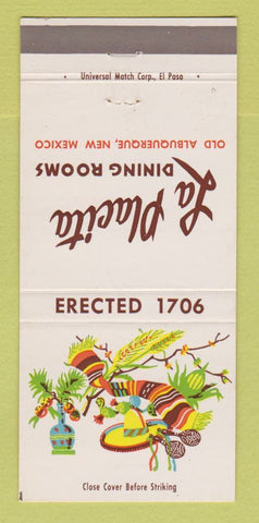Matchbook Cover - La Placita Mexican Restaurant Albuquerque NM 30 Strike
