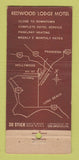 Matchbook Cover - Redwood Lodge Motel Los Angeles CA 30 Stick