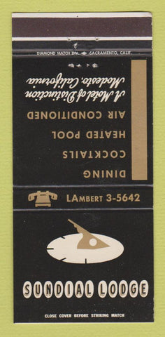Matchbook Cover - Sundial Lodge Modesto CA 30 Strike