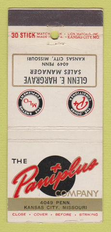 Matchbook Cover - Paniplus Bread? Glenn Hargrave Kansas City MO 30 Stick