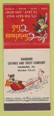 Matchbook Cover - Hamburg Savings PA Christmas 21 Strike Feature