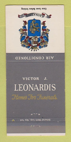 Matchbook Cover - Victor Leonardis Funeral Home Newark NJ 30 Strike