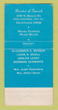 Matchbook Cover Rosenberg's Raphael Sacks Funeral Miami Beach FL WEAR 30 Strike