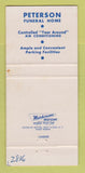 Matchbook Cover - Peterson Funeral Home Chicago IL 30 Strike