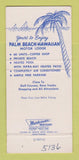 Matchbook Cover - Palm Beach Hawaiian Motor Lodge FL 30 Strike