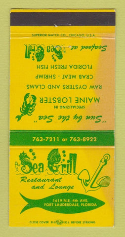 Matchbook Cover - Sea Grill Restaurant Fort Lauderdale FL WORN 30 Strike