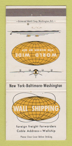 Matchbook Cover - Wall Shipping Freight Washington DC Baltimore 30 Strike