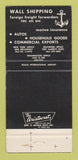 Matchbook Cover - Wall Shipping Freight Washington DC Baltimore 30 Strike