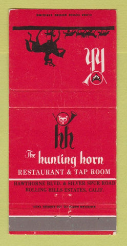 Matchbook Cover - Hunting Horn Rolling Hills Estates CA CREASES 30 Strike
