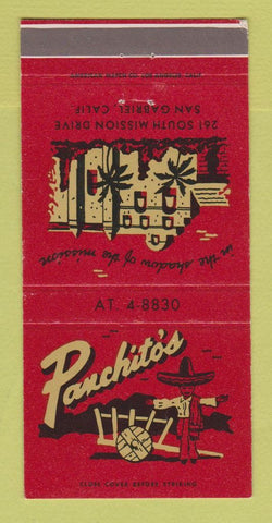 Matchbook Cover - Panchito's San Gabriel CA Mexican Food WEAR 30 Strike