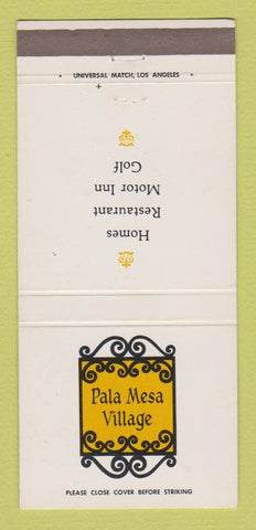 Matchbook Cover - Pala Mesa Village Fallbrook CA 30 Strike
