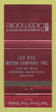 Matchbook Cover - Leo Rice Oldsmobile Gooding ID 30 Strike
