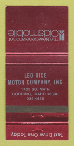 Matchbook Cover - Leo Rice Oldsmobile Gooding ID 30 Strike