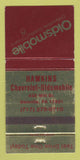 Matchbook Cover - Hawkins Chevrolet Oldsmobile Danville PA WEAR 30 Strike