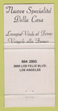 Matchbook Cover - La Strada Restaurant Los Angeles CA 30 Strike