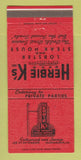 Matchbook Cover - Herbie K's Restaurant Steak Alexandria LA 30 Strike