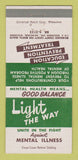 Matchbook Cover - Light the Way Against Mental Illness Milwaukee WI 30 Strike