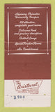 Matchbook Cover - Princeton Inn NJ 30 Strike