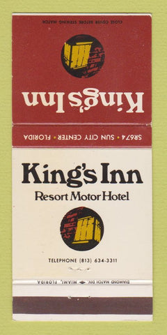 Matchbook Cover - King's Inn Resort Motor Hotel Sun City Center FL 30 Strike