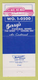 Matchbook Cover - Berry's Funeral Home Cleveland OH Ambulance 30 Strike
