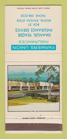 Matchbook Cover - Farmers Union Insurance Bazine KS WEAR 30 Strike