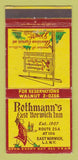 Matchbook Cover - Rothmann's East Norwich Inn LI NY WEAR 30 Strike