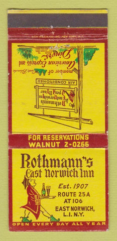 Matchbook Cover - Rothmann's East Norwich Inn LI NY WEAR 30 Strike