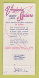Matchbook Cover - Virginia Square Beauty Salon Arlington VA 30 Strike