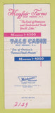 Matchbook Cover - Mayfair Farms West Orange NJ Pals Cabin 30 Strike