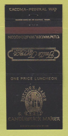 Matchbook Cover - Butcher Baker Candlestick Maker Tumwater WA 30 Strike