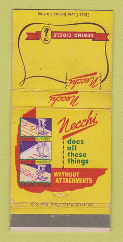 Matchbook Cover - Necchi Sewing Machines WEAR 30 Strike