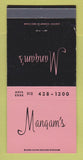 Matchbook Cover - Mangam's Restaurant Dundee IL 30 Strike