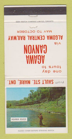 Matchbook Cover - Agawa Canyon Algoma Railroad Sault Ste Marie ON 30 Strike