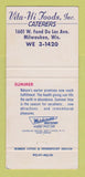 Matchbook Cover - Vita Hi Foods Catering Milwaukee WI 30 Strike