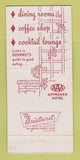 Matchbook Cover - Gus Genetti Crest Hotel Hazleton PA 30 Strike