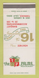 Matchbook Cover - Palms Restaurant Torrance CA 1969 30 Strike