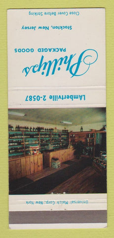 Matchbook Cover - Phillips Liquor Store Stockton NJ 30 Strike