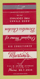 Matchbook Cover - Martini's Restaurant Chicago IL 30 Strike