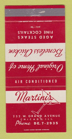 Matchbook Cover - Martini's Restaurant Chicago IL 30 Strike