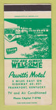 Matchbook Cover - Pewitt's Motel Frankfort KY 30 Strike