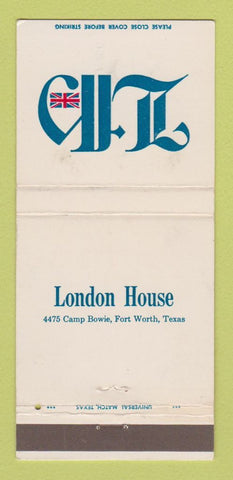 Matchbook Cover - London House Fort Worth TX WEAR 30 Strike