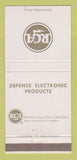 Matchbook Cover - RCA Defense Electronics Products  30 Strike